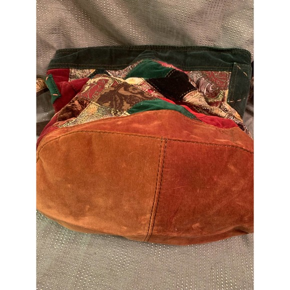 Lucky Brand Y2K Patchwork Velour/Plush/Tapestry Paisleys Hobo Shoulder Bag — H - Picture 7 of 12